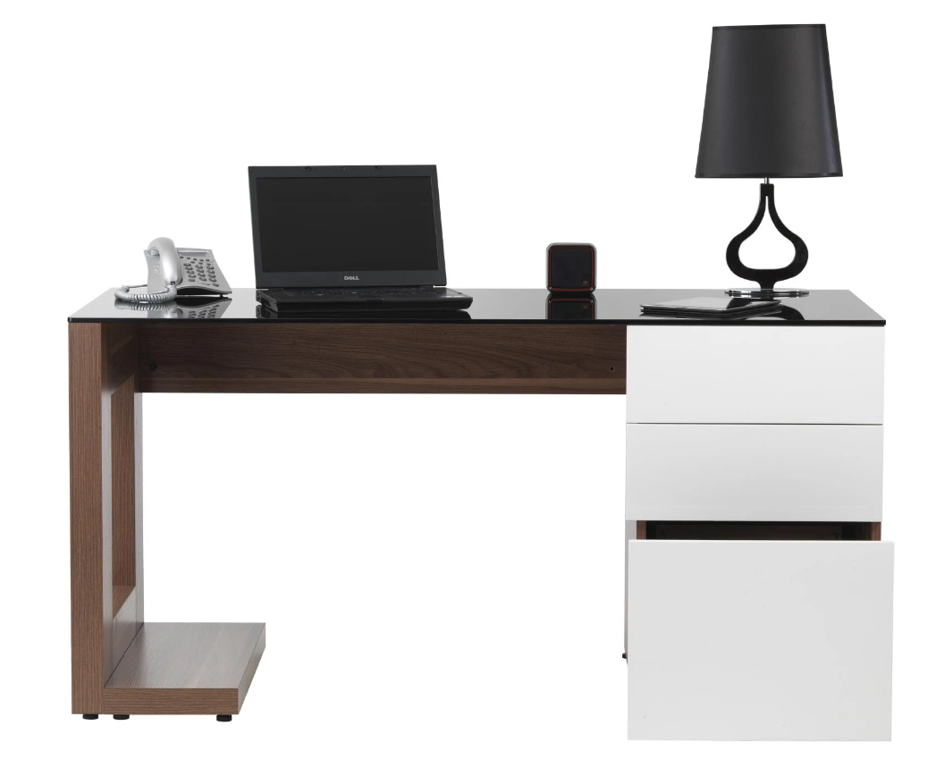 Sorbonne Walnut & White Home Office Desk